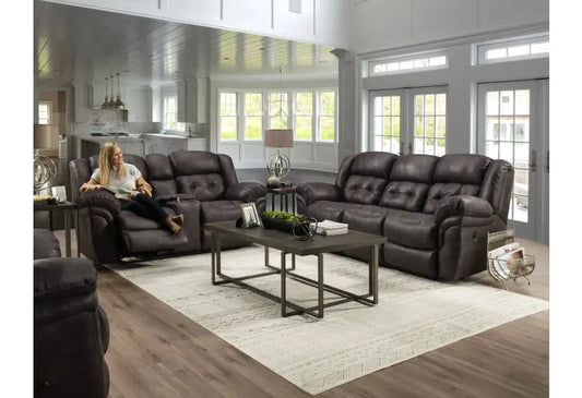 129-22-14 Reclining Console Loveseat Denali Charcoal Home Stretch Furniture