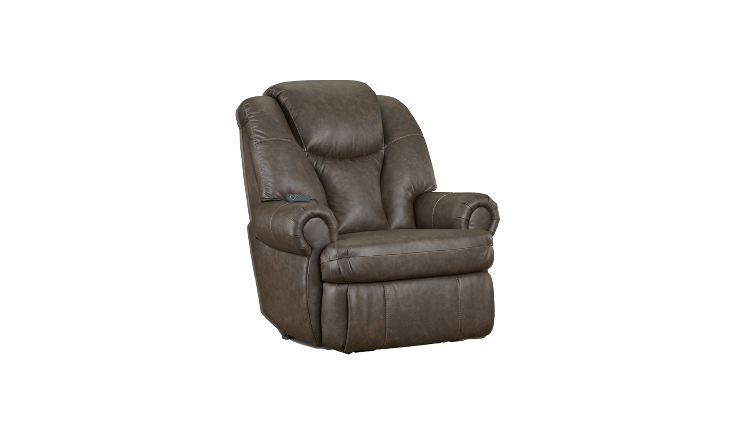227-95-21 King comfort Power Recliner walnut Home Stretch Furniture