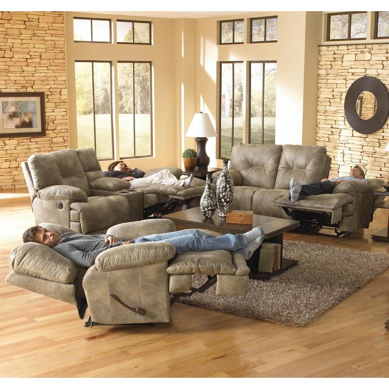 Catnapper Voyager Power Reclining Fabric and Leather Look Sofa 64381 1228-49/1328-49 IMAGE 2