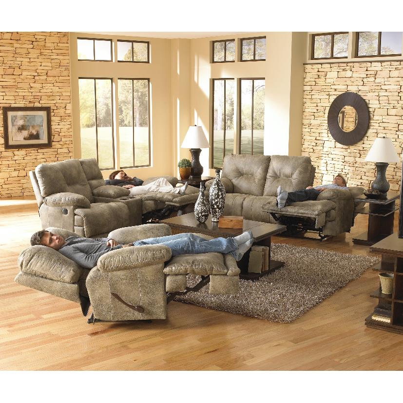Catnapper Voyager Reclining Fabric and Leather Look Sofa 4381 1228-49/1328-49 IMAGE 2