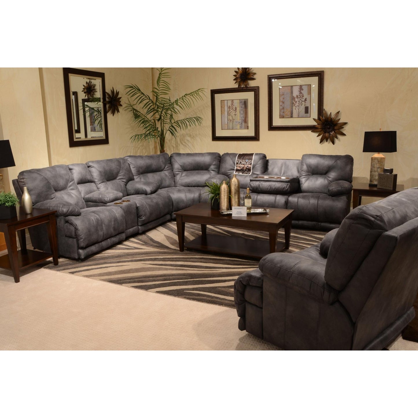 Catnapper Voyager Reclining Fabric and Leather Look Sofa 4381 1228-53/3028-53 IMAGE 3