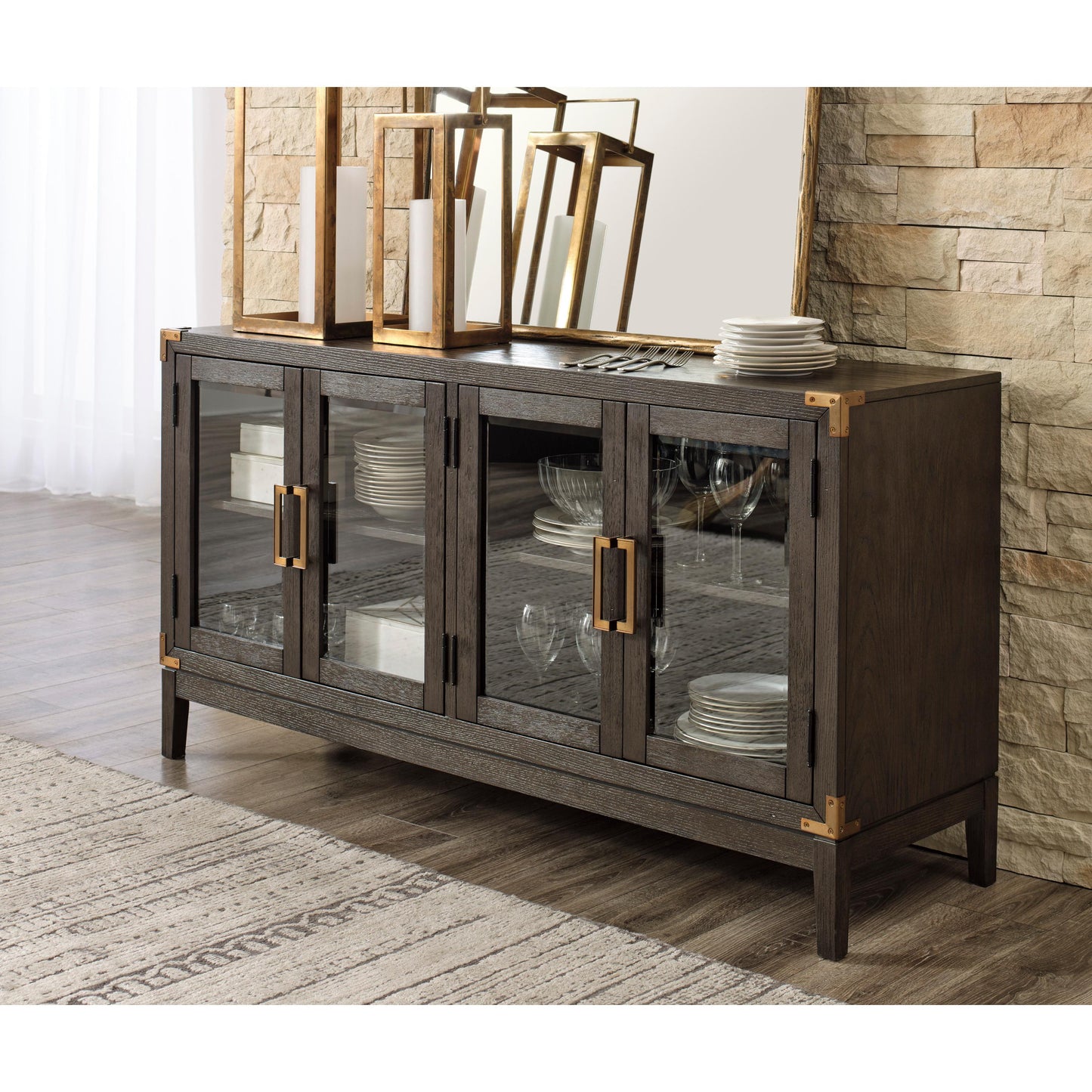 Signature Design by Ashley Burkhaus D984 8 pc Dining Set | American Furniture of Slidell