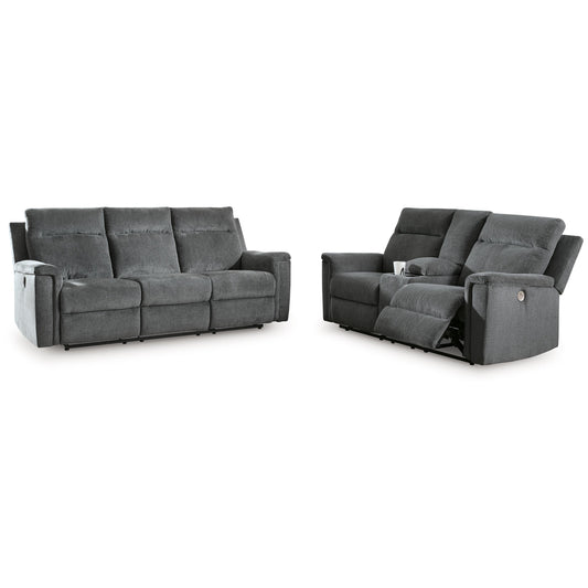 Signature Design by Ashley Barnsana 33202U1 2 pc Power Reclining Living Room Set IMAGE 2