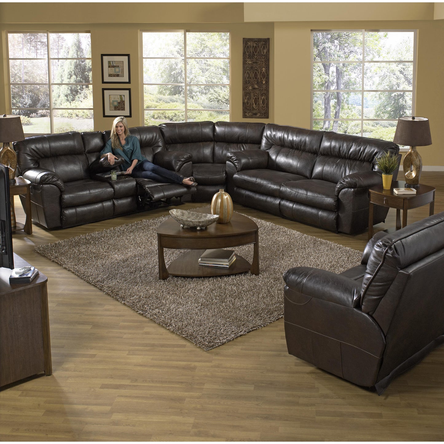 Catnapper Nolan Reclining Bonded Leather 3 pc Sectional 4041 1223-29/3023-29|4048 1223-29/3023-29|4049 1223-29/3023-29 IMAGE 1