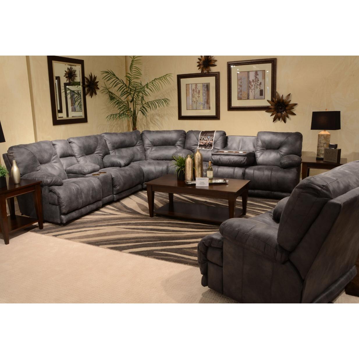 Catnapper Voyager Reclining Fabric and Leather Look Sofa 43845 1228-53/3028-53 IMAGE 8