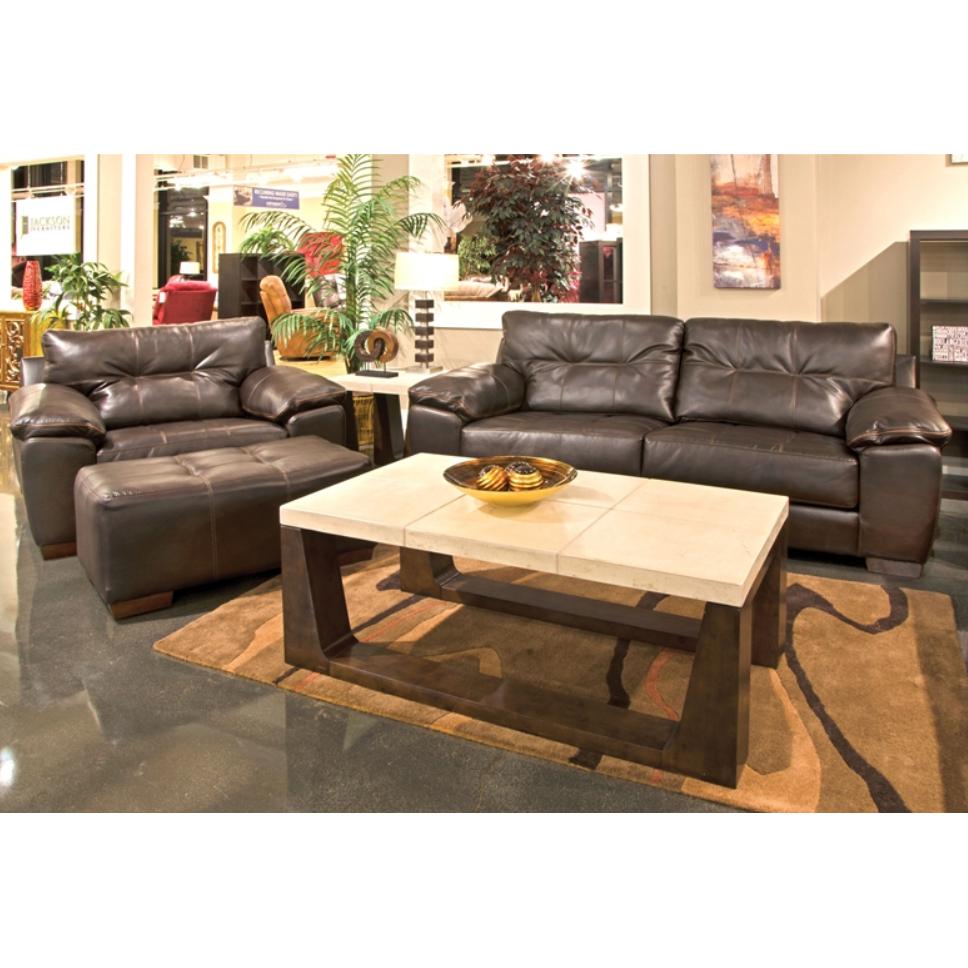 Jackson Furniture Hudson Stationary Fabric and Leather Look Sofa 4396-03 1152-09/1252-09 IMAGE 3
