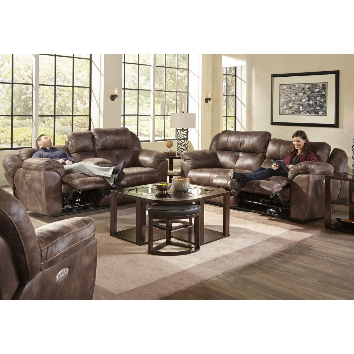 Catnapper Ferrington Power Reclining Fabric and Leather Look Loveseat 761899 1300-89 IMAGE 5