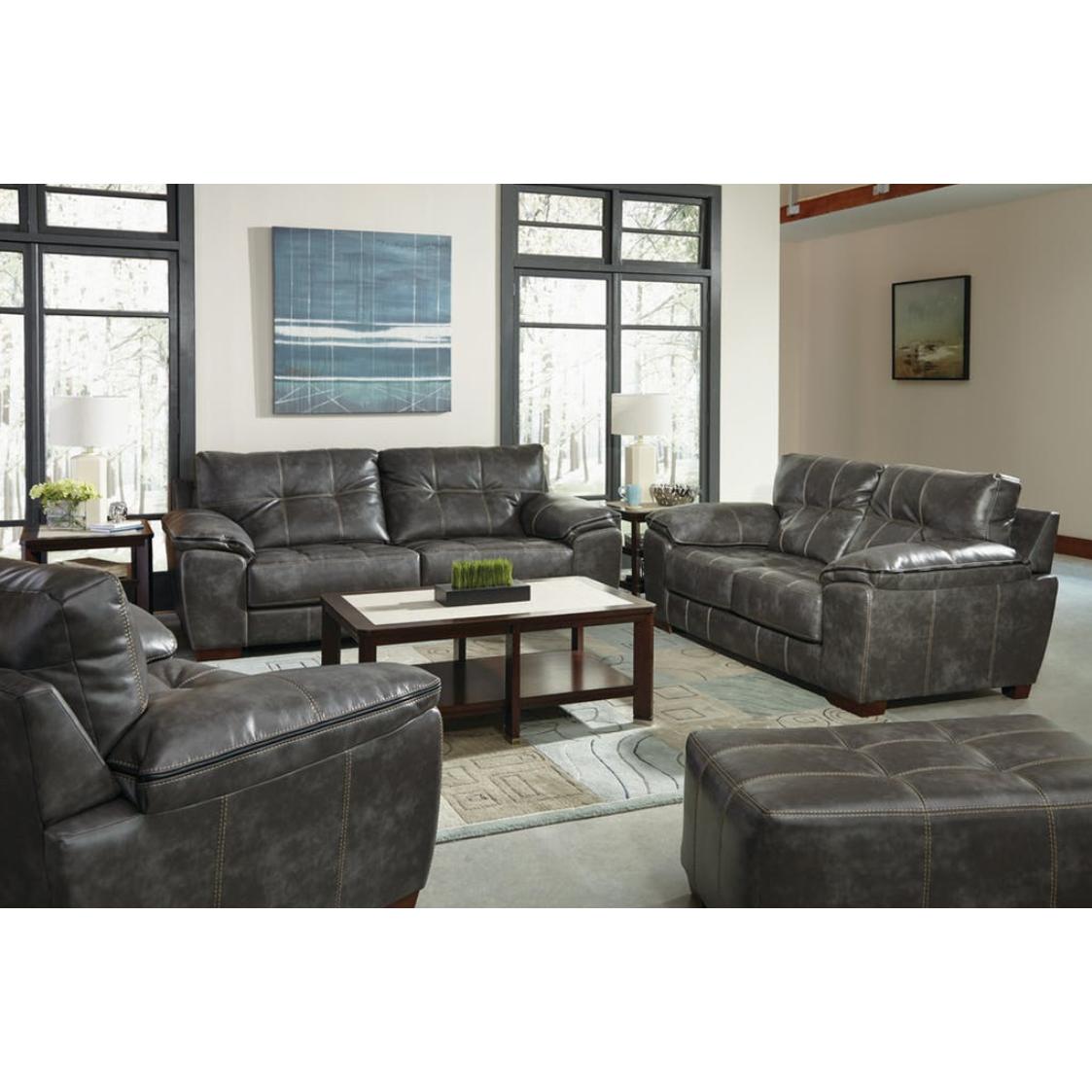 Jackson Furniture Hudson Stationary Fabric and Leather Look Sofa 4396-03 1152-78/1252-78 IMAGE 3