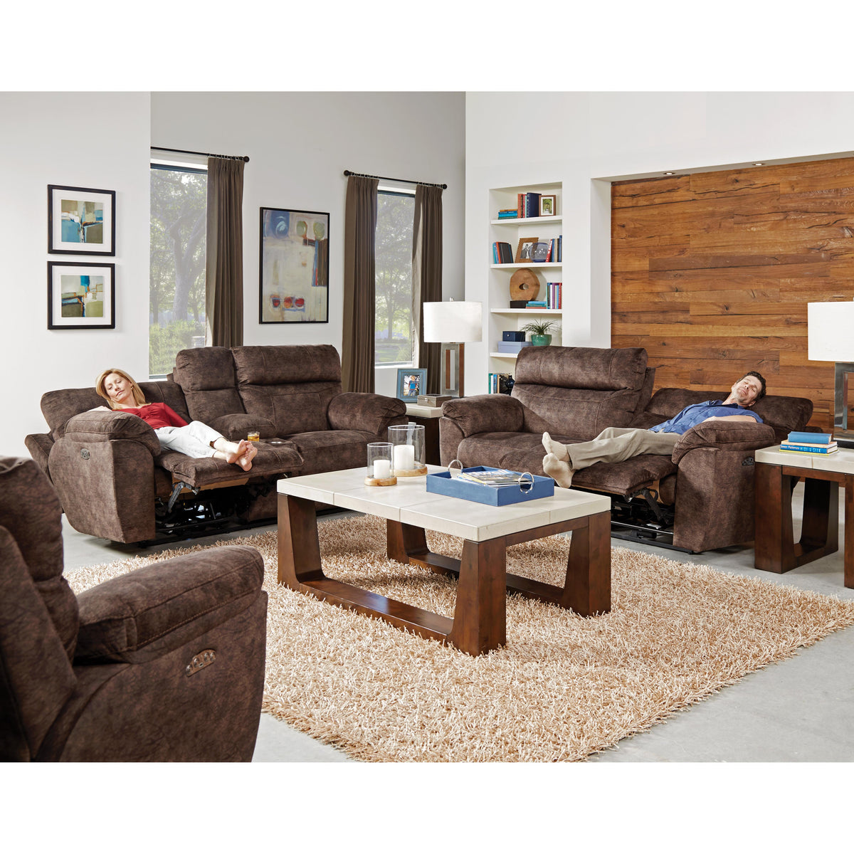 Catnapper Sedona Power Reclining Fabric Loveseat with Console 762229 2793-29 IMAGE 4