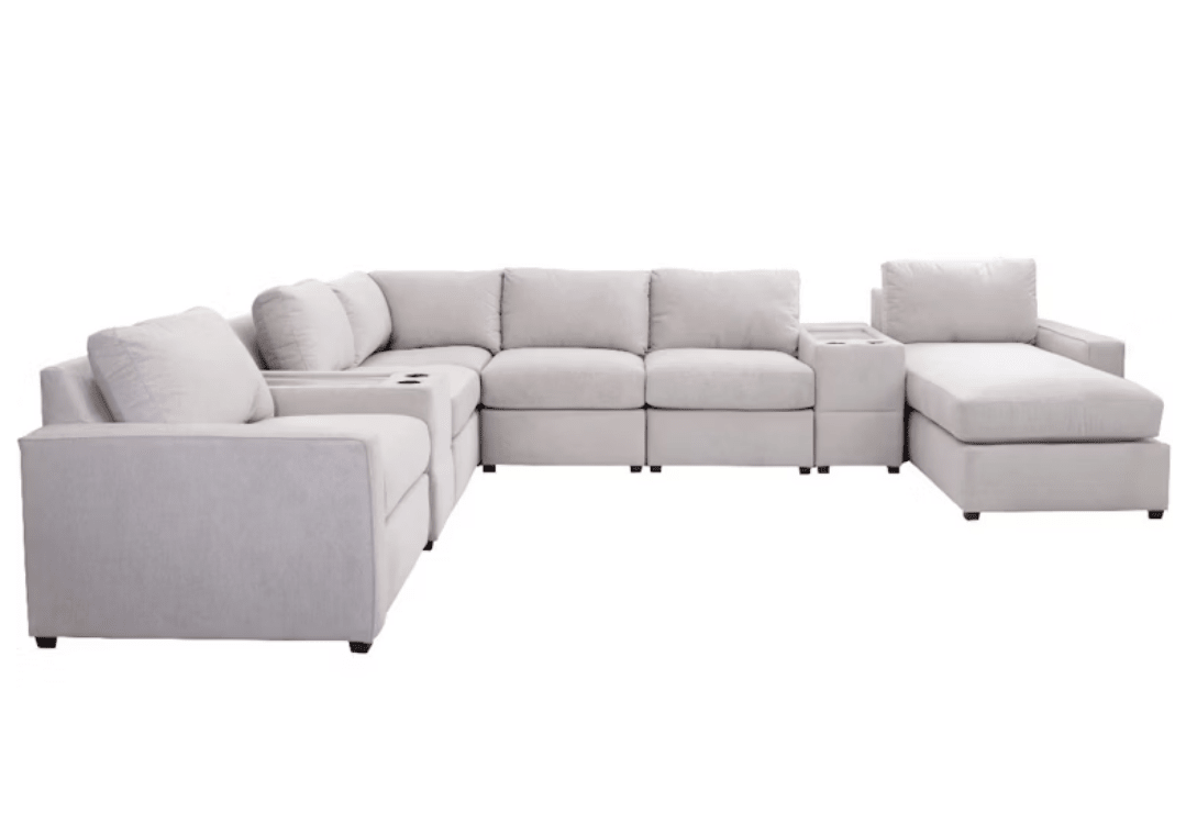 490 United 6 PC Sectional Grey 490MCP,49025P,49022P,49011P(x2),49075P - American Furniture of Slidell
