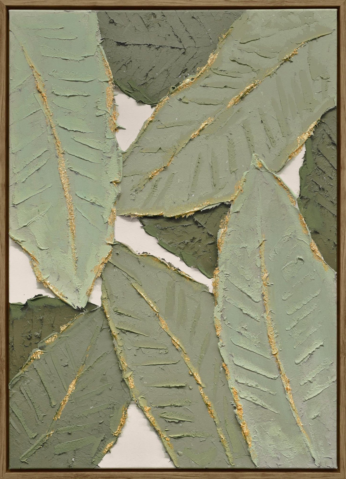WF3414 "Verdant Essence I" Hand-embellished Canvas in Frame