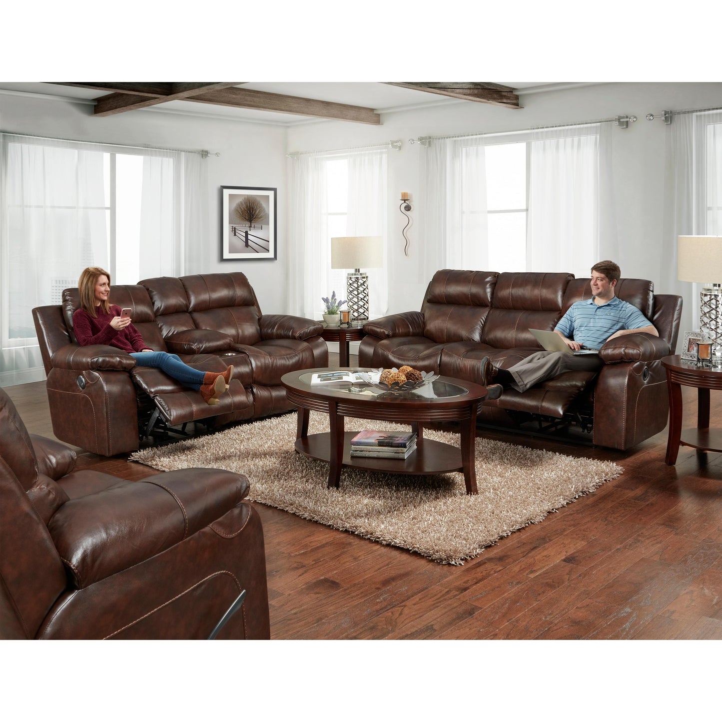 Catnapper Positano Power Rocker Leather Match Recliner 64990-4 1268-09/3068-09 IMAGE 3