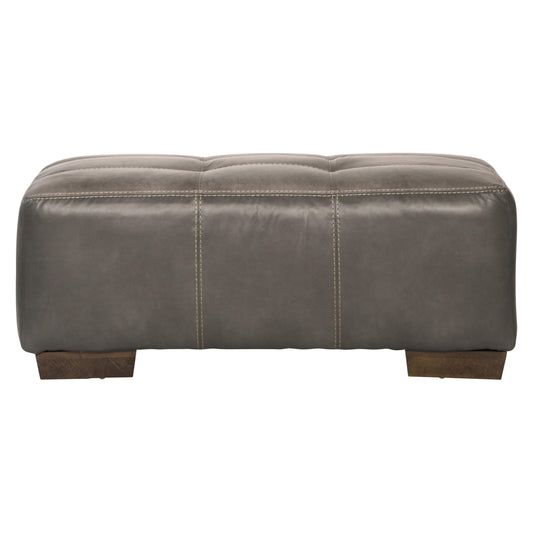 Jackson Furniture Drummond Fabric and Leather Look Ottoman 429610 1152-18/1300-28 IMAGE 2