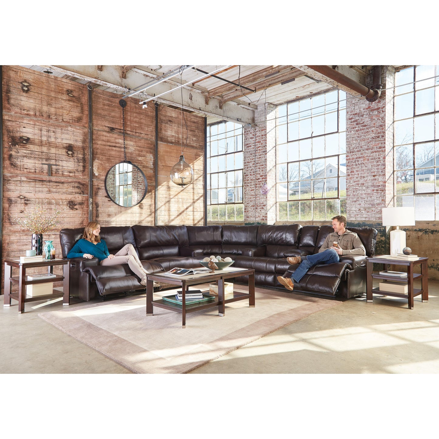 Catnapper Wembley 458 3 pc Reclining Sectional - Chocolate IMAGE 1