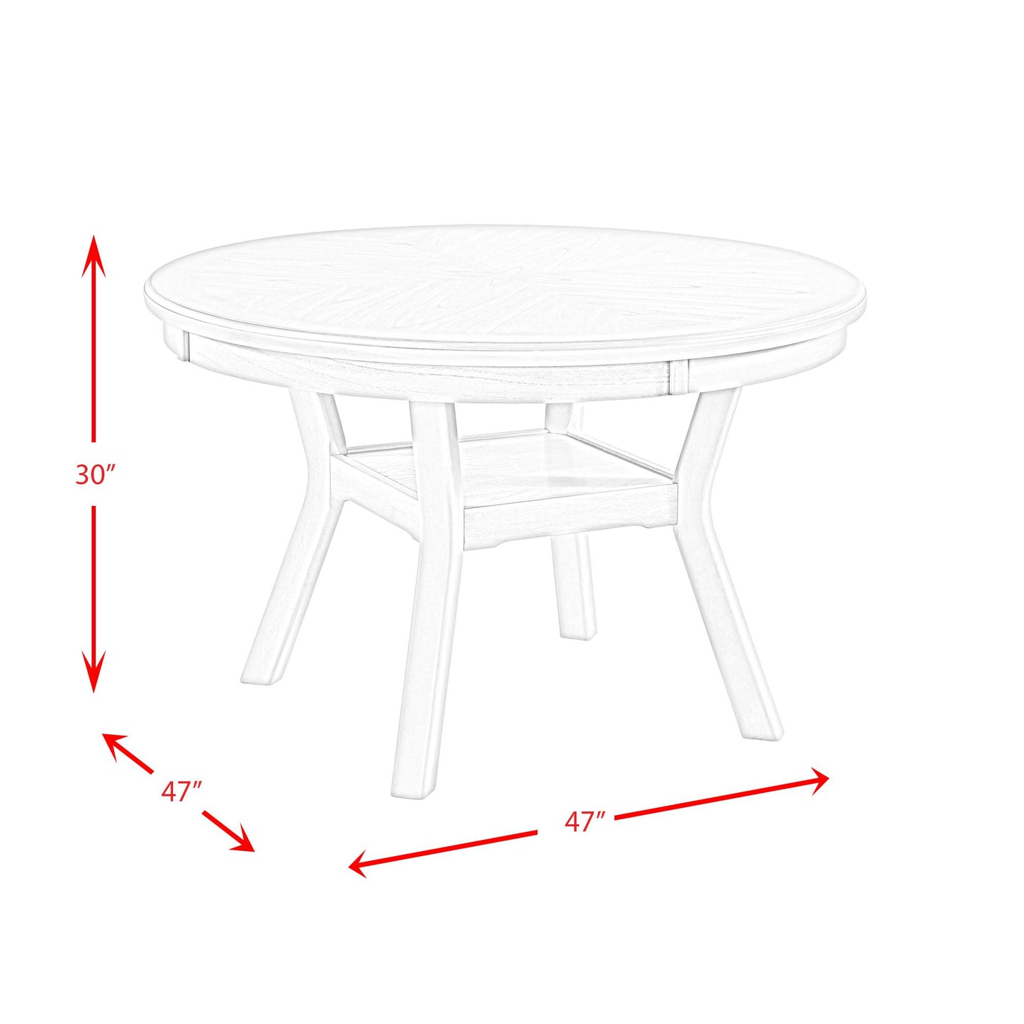 Elements International Round Amherst Dining Table with Pedestal Base DAH700DT IMAGE 9