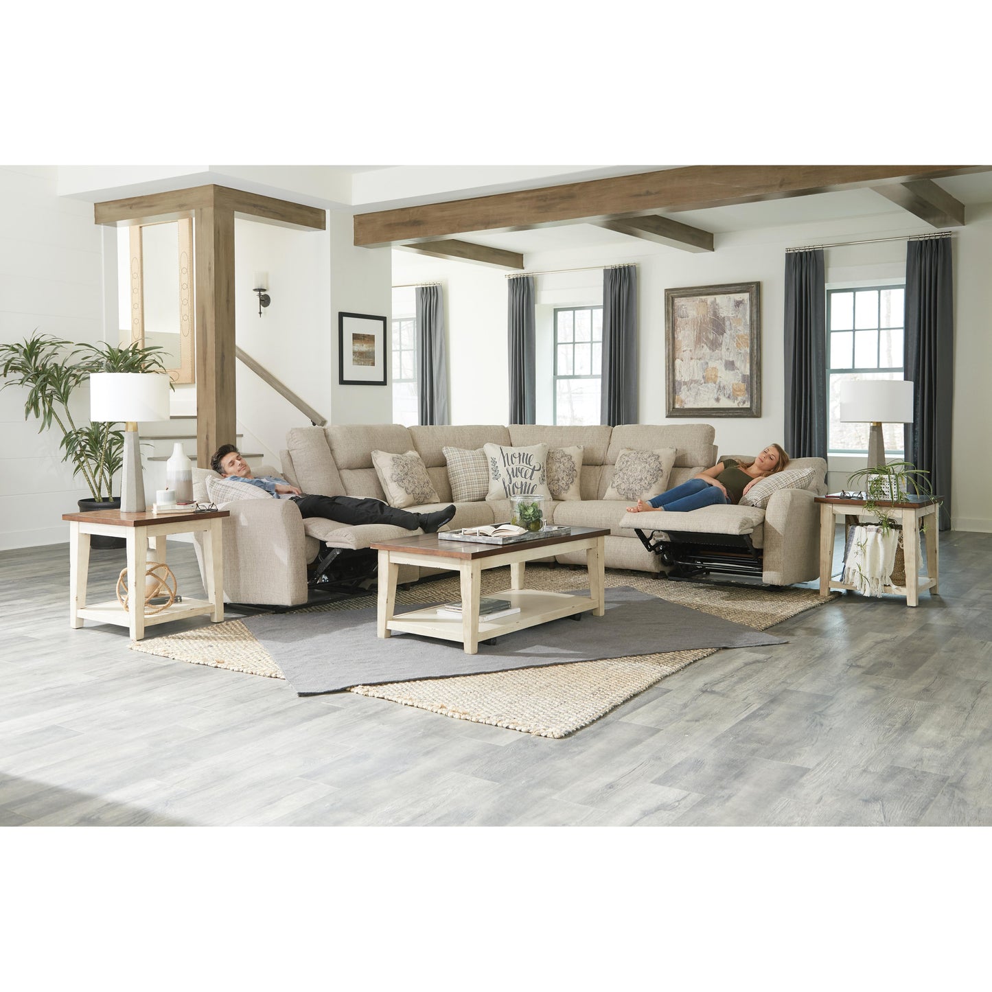 Catnapper McPherson 261 6 pc Reclining Sectional - Buff IMAGE 6