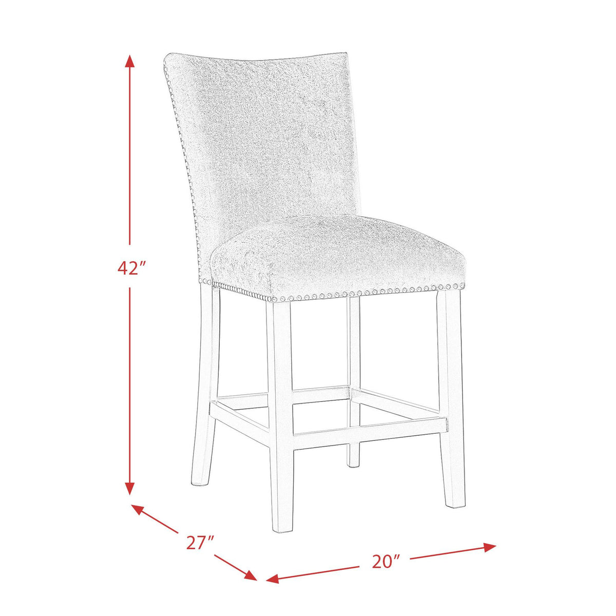 Elements International Francesca CFC700CVSC Counter Height Dining Chair IMAGE 13