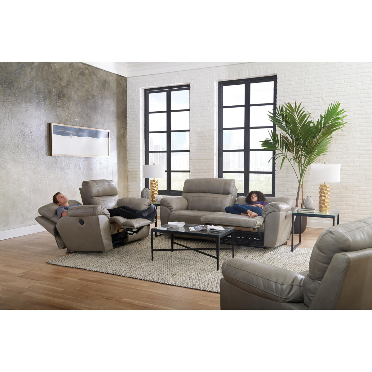 Catnapper Costa 64072 Power Reclining Loveseat - Putty IMAGE 5