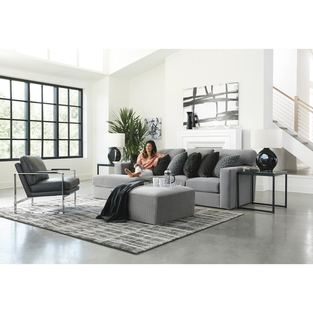 Jackson Furniture Carlsbad 3301-12 Ottoman - Charcoal IMAGE 4
