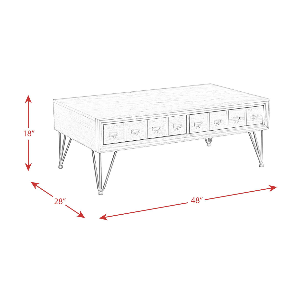 Elements International Boone TBN100CTE Coffee Table IMAGE 11