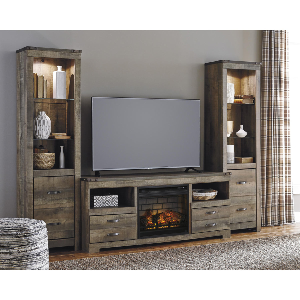 Signature Design by Ashley Trinell W446W9 63" TV Stand with Electric Fireplace IMAGE 3