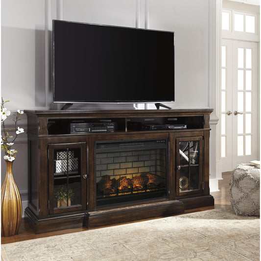 Signature Design by Ashley Roddinton W701W8 72" TV Stand with Electric Fireplace IMAGE 2