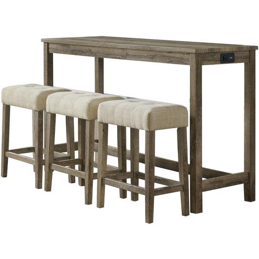 Elements International Oak Lawn 4 pc Pub Height Dinette CDOL100BTSP IMAGE 2