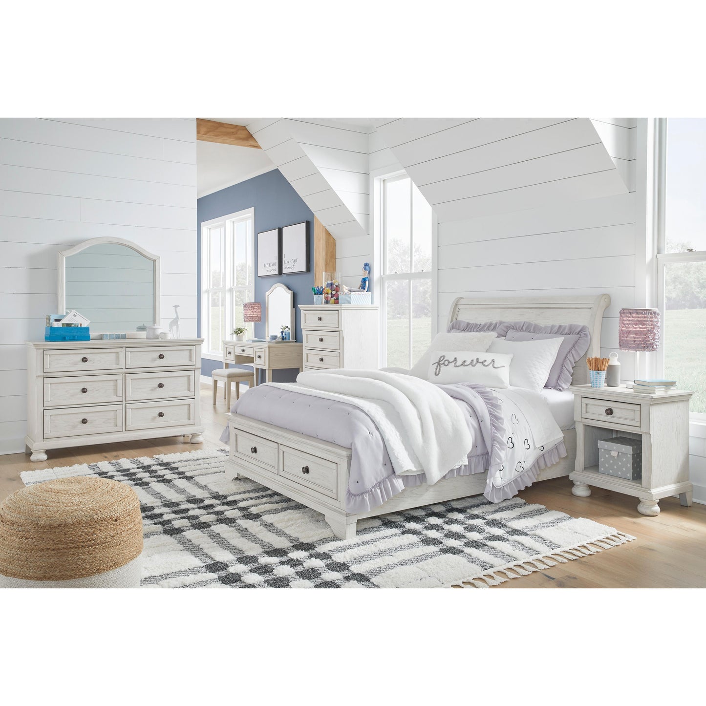 Signature Design by Ashley Robbinsdale B742-22 Vanity/Upholstered Stool | American Furniture of Slidell