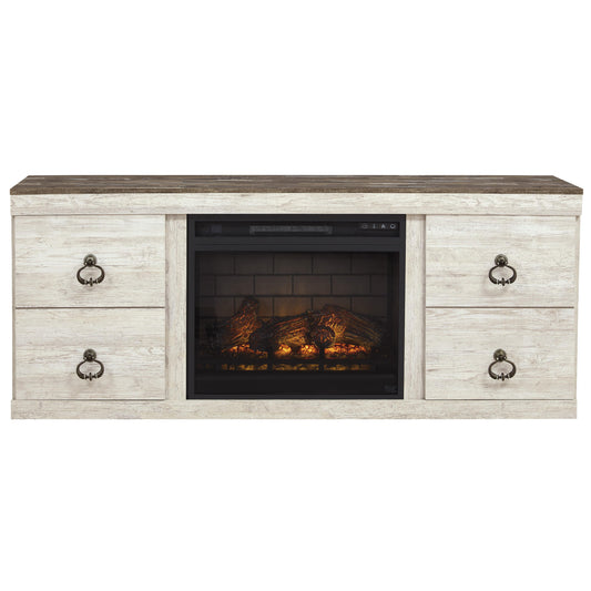 Signature Design by Ashley Willowton EW0267W8 TV Stand with Electric Fireplace IMAGE 2