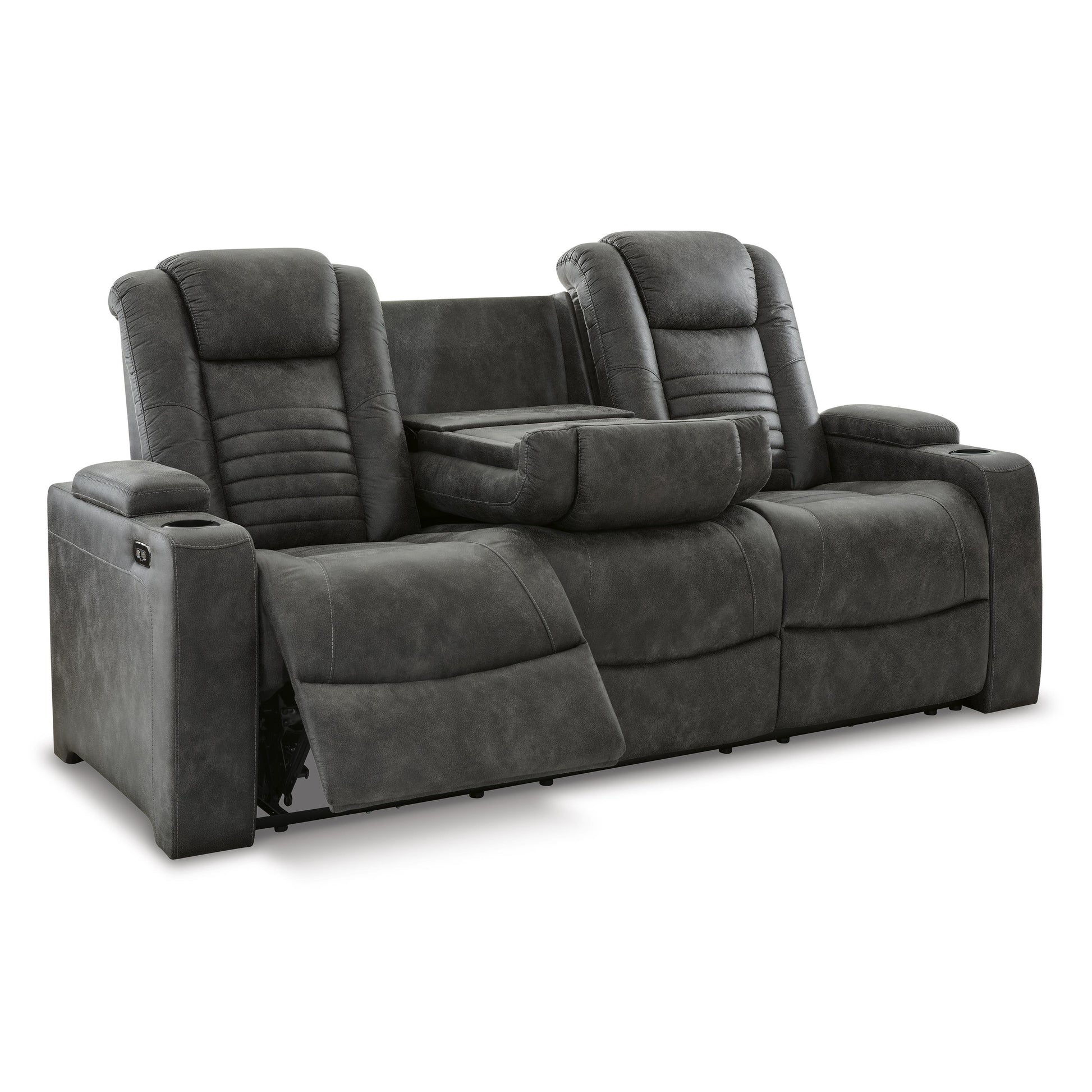 Signature Design by Ashley Soundcheck Power Reclining Leather Look Sofa 3060615 IMAGE 2