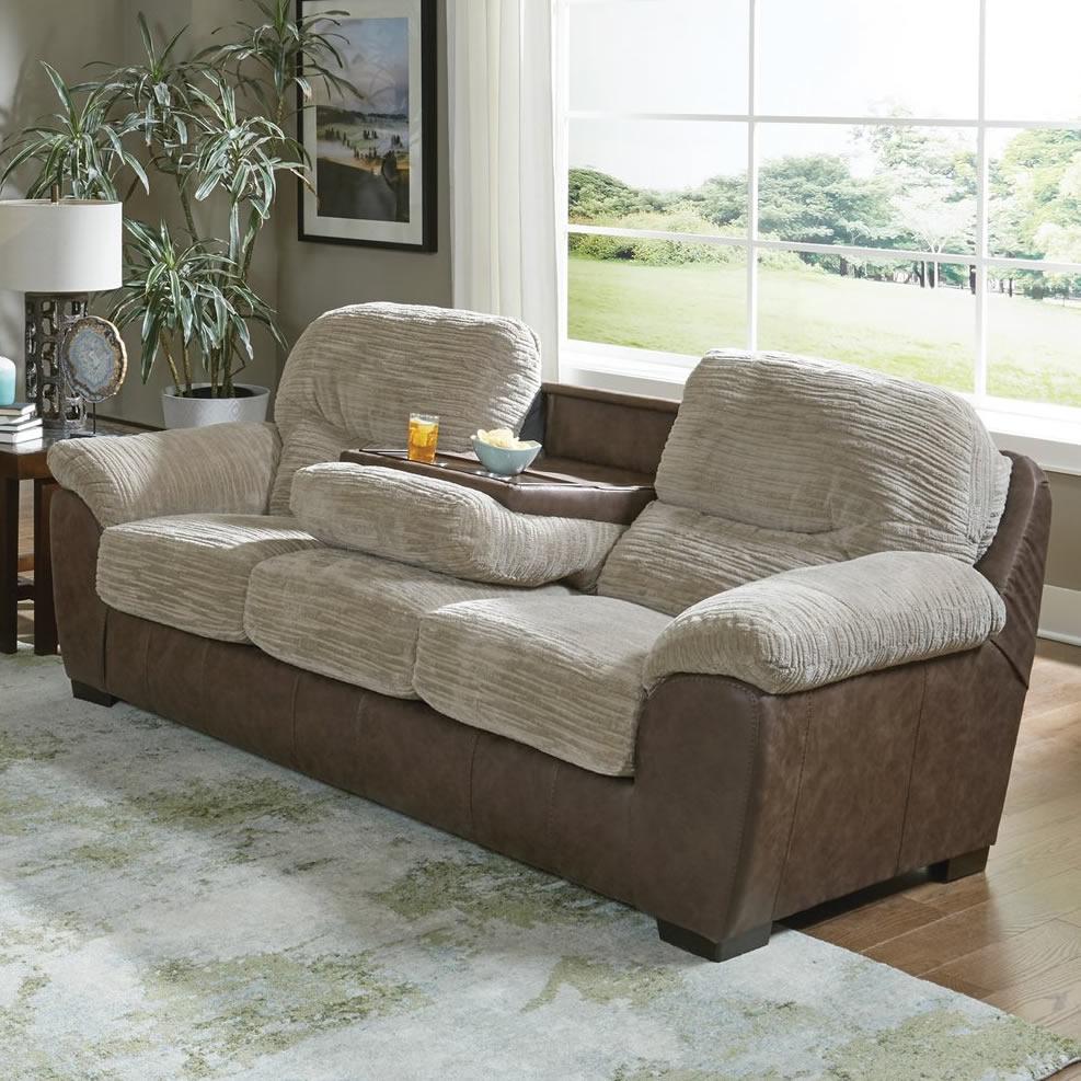Jackson Furniture McMahon 5455-23 Sofa w/Drop Down Table - Bark