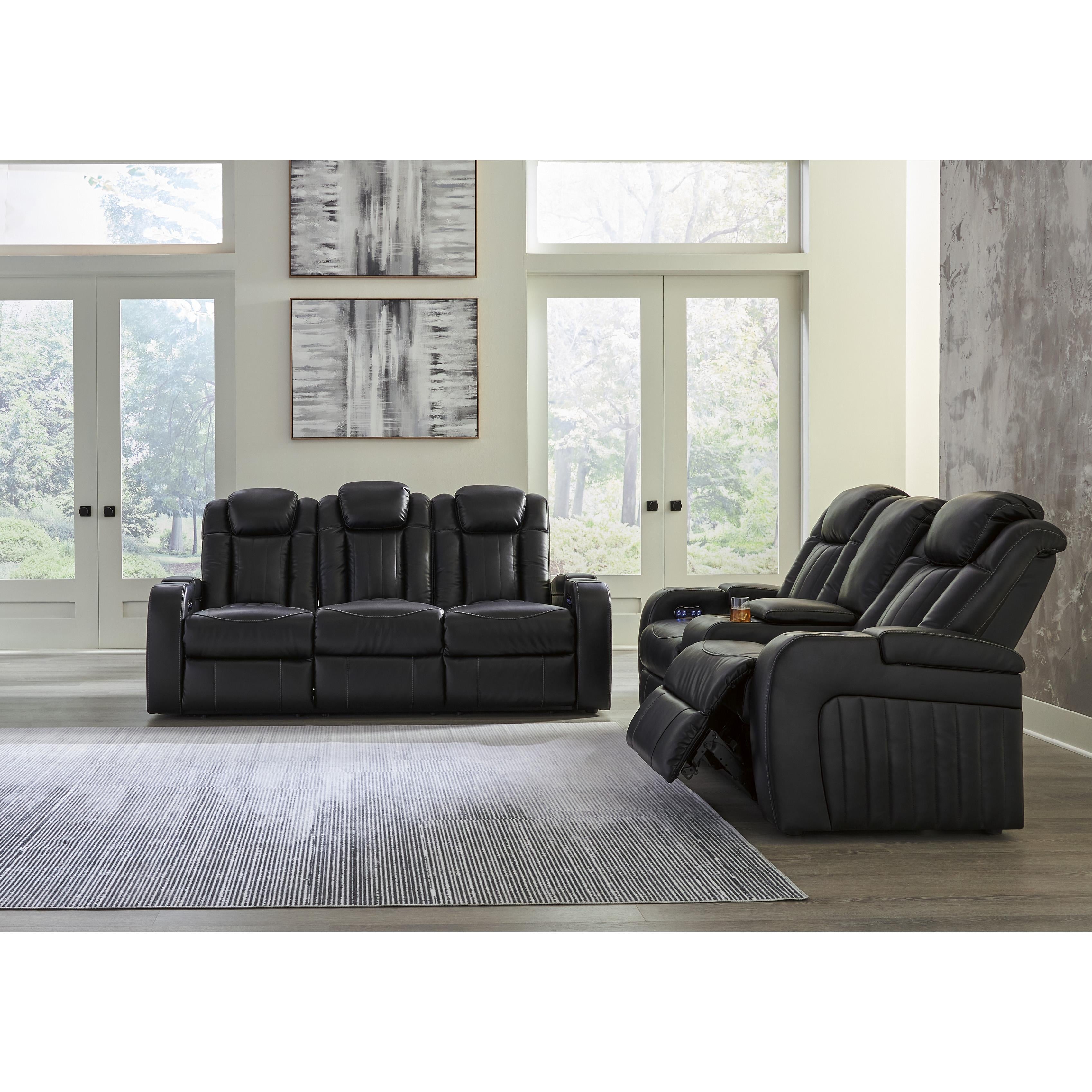 Signature Design by Ashley Caveman Den Power Reclining Leather Look Sofa 9070315 IMAGE 11