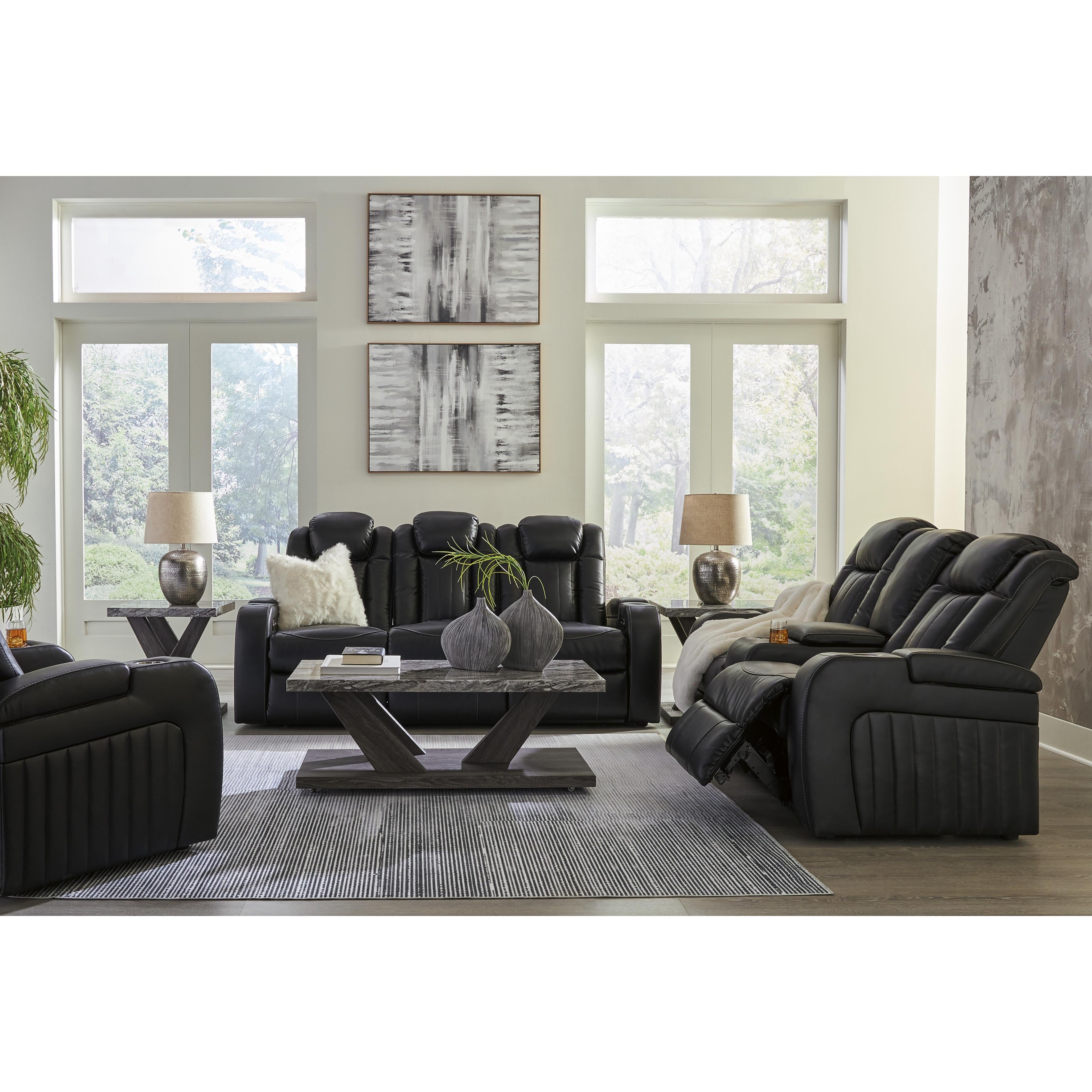 Signature Design by Ashley Caveman Den Power Reclining Leather Look Sofa 9070315 IMAGE 19