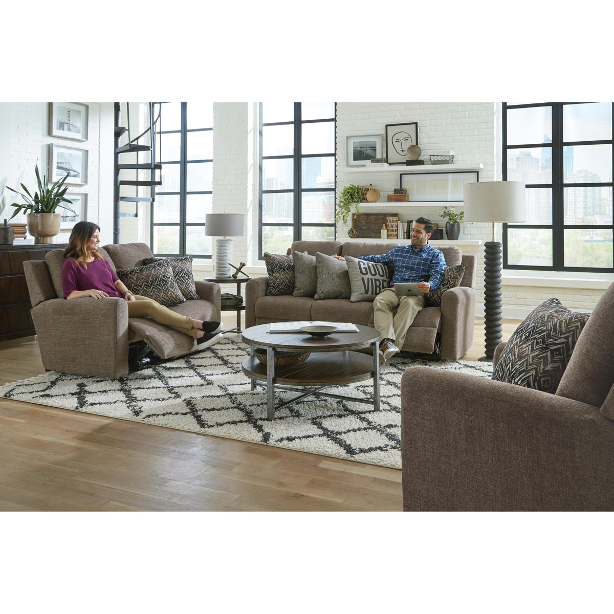 Catnapper Calvin 1631 Reclining Sofa - Otter IMAGE 3