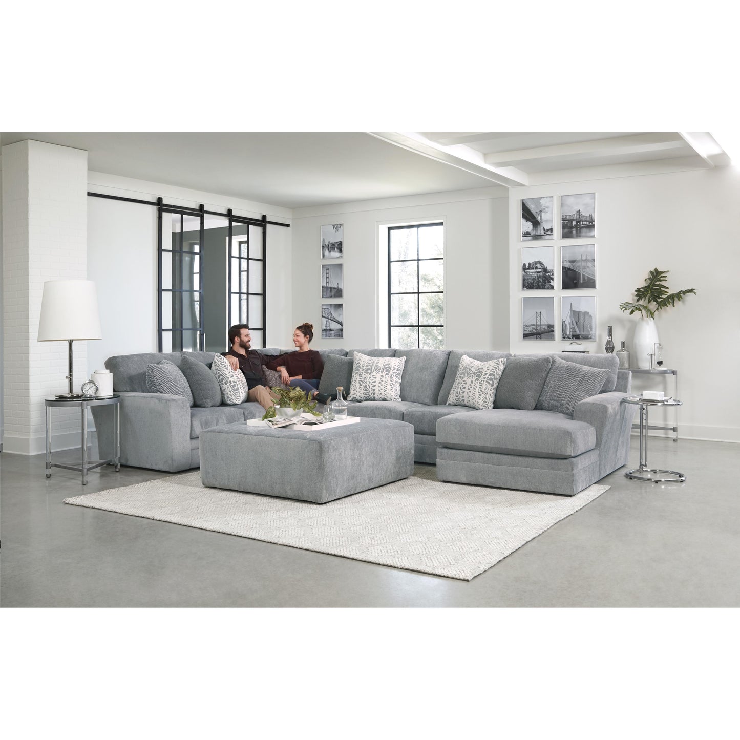 Jackson Furniture Glacier 2477 3 pc Sectional - Shark IMAGE 3