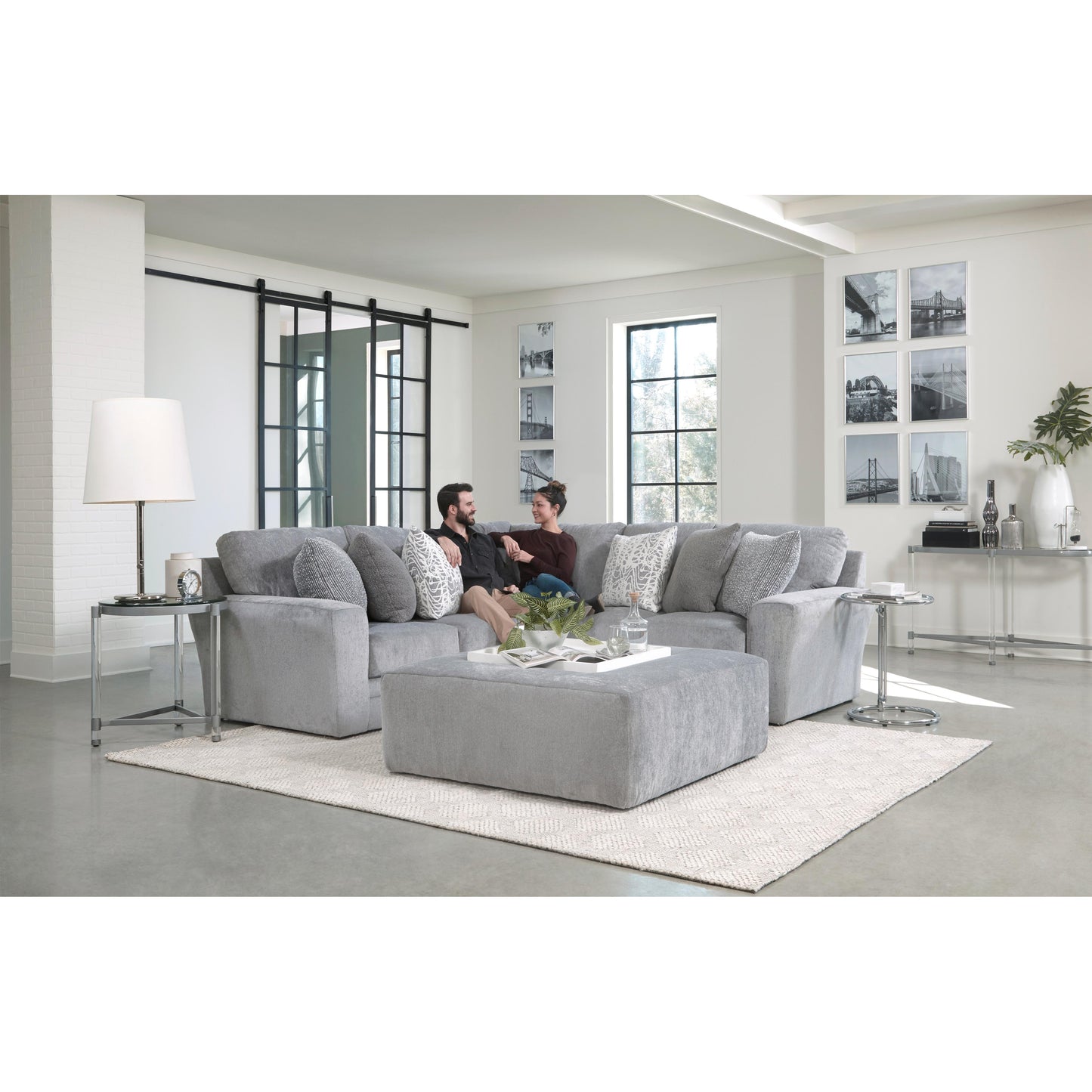 Jackson Furniture Glacier 2477 3 pc Sectional - Shark IMAGE 2