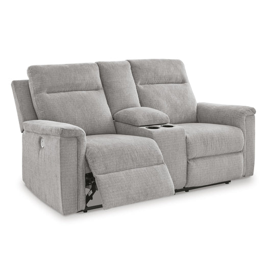 Signature Design by Ashley Barnsana 3320196 Double Reclining Power Loveseat with Console IMAGE 2