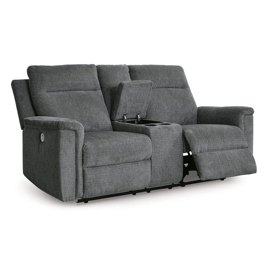 Signature Design by Ashley Barnsana 3320296 Double Reclining Power Loveseat with Console IMAGE 2