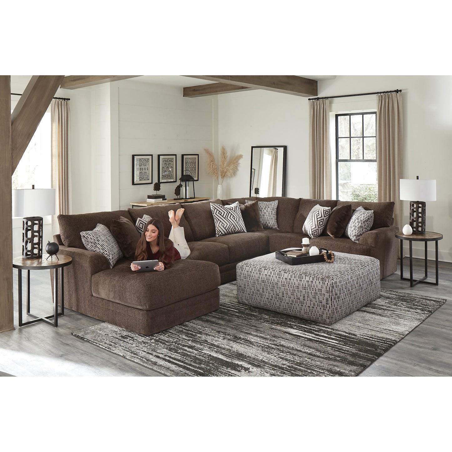 Jackson Furniture Galaxy 2480 3 pc Sectional - Chocolate IMAGE 3