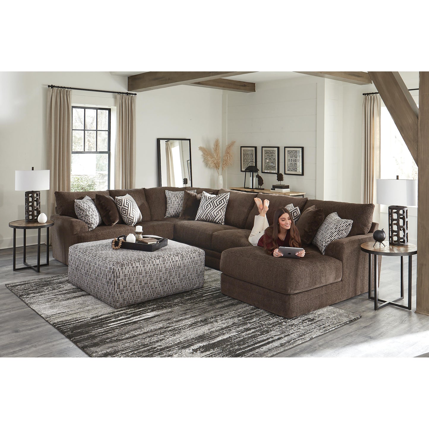 Jackson Furniture Galaxy 2480 3 pc Sectional - Chocolate IMAGE 3