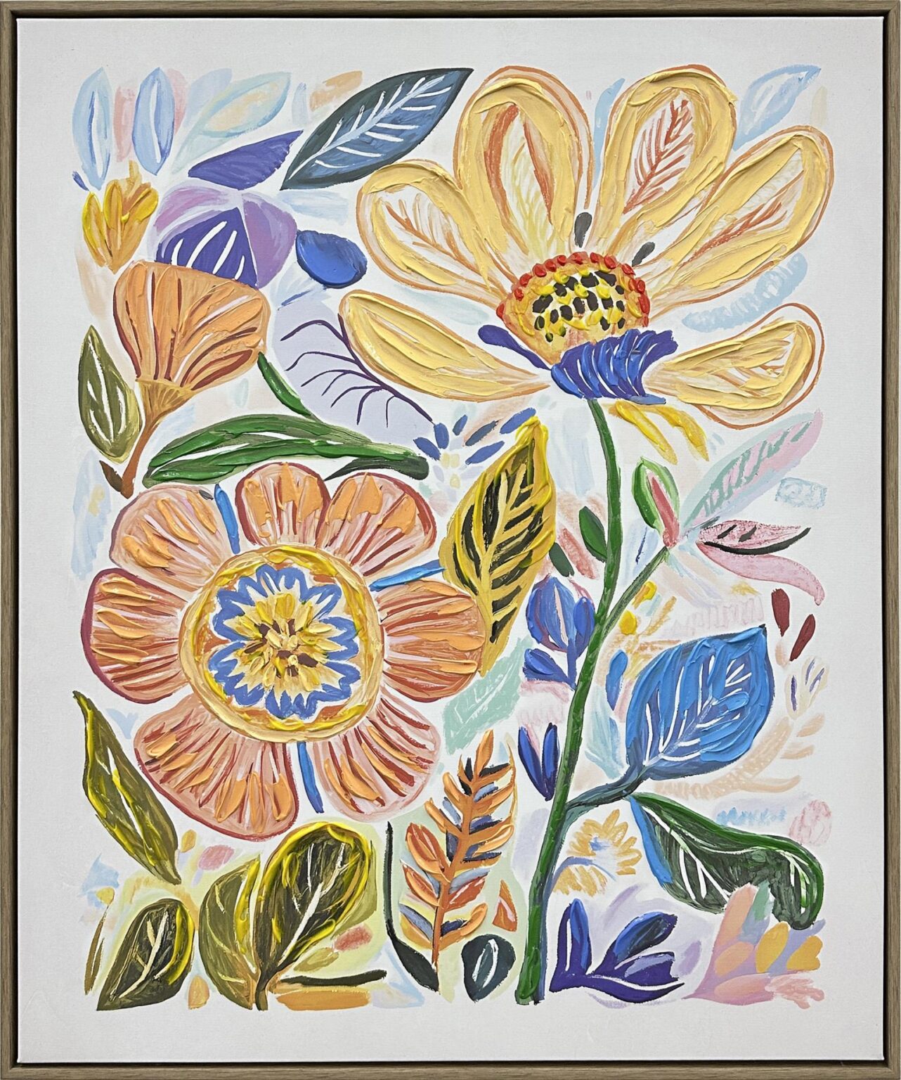 CY3680 "Petal Reverie I" Hand-Embellished Canvas in Frame