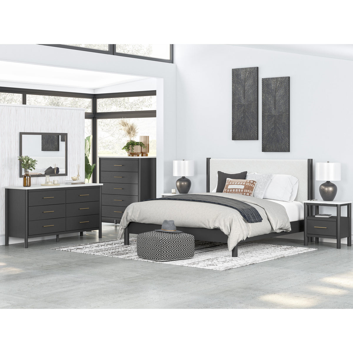 Signature Design by Ashley Cadmori B2616B8 King Upholstered Panel Bed IMAGE 8
