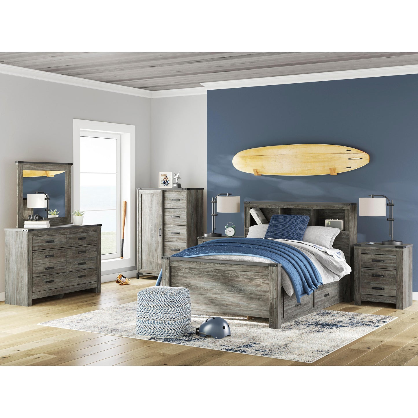 Signature Design by Ashley Frandern B4480B9 Full Bookcase Panel Bed with Storage IMAGE 7