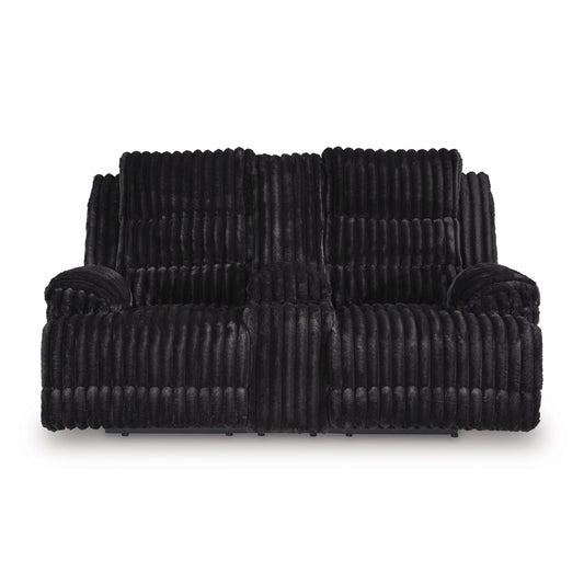 Signature Design by Ashley Rhine Falls PC4280596 Double Reclining Power Loveseat with Console IMAGE 2