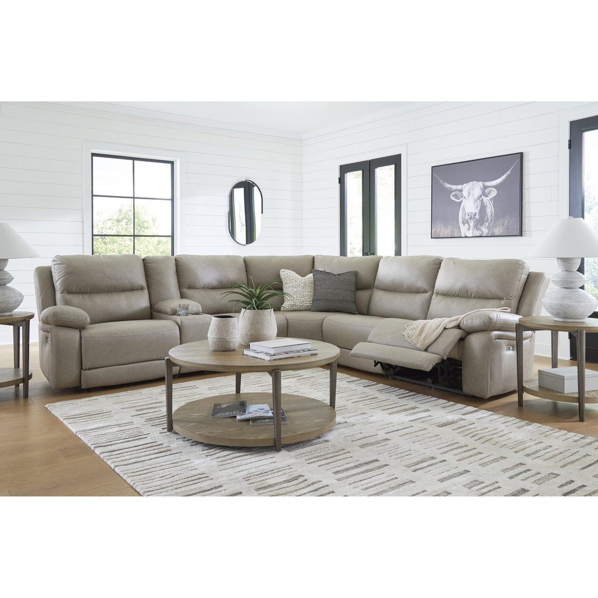 Signature Design by Ashley Narwhal Place PC99201S36 6 pc Reclining Sectional with Storage Console IMAGE 7