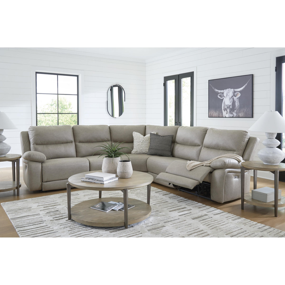 Signature Design by Ashley Narwhal Place PC99201S8 5 pc Power Reclining Sectional IMAGE 4