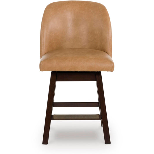 Signature Design by Ashley Neymorton D618-324 Upholstered Swivel Barstool IMAGE 2