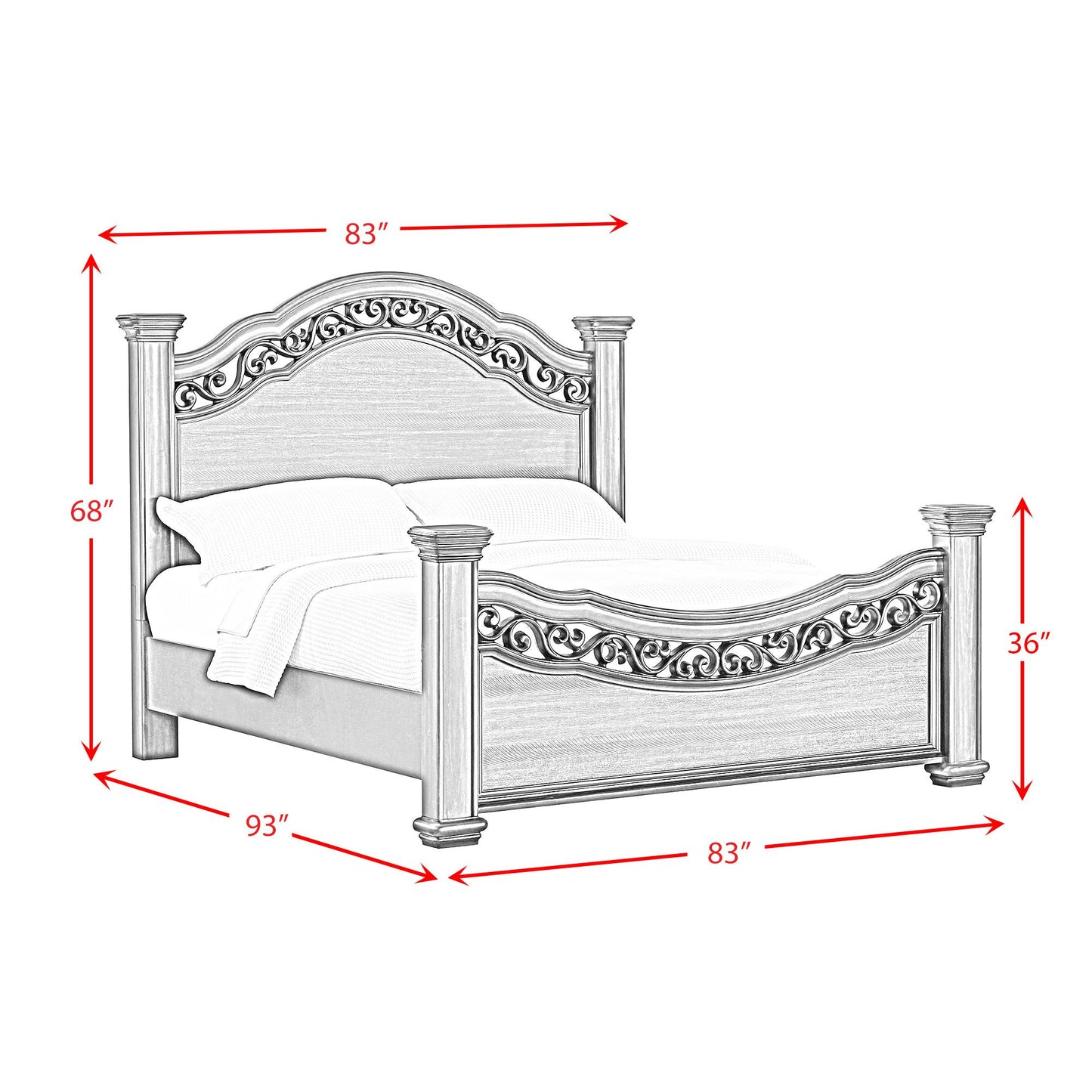 Elements International Brunswick B-13070-5-KB King Panel Bed IMAGE 8