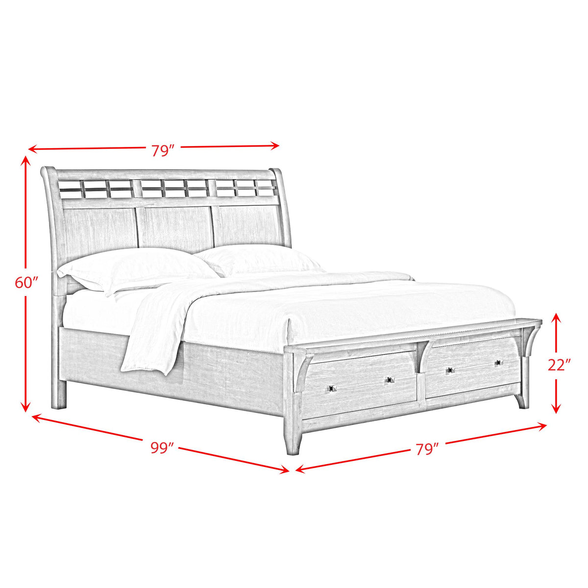 Elements International Gage B-15580-5-KSB King Sleigh Storage Bed IMAGE 11