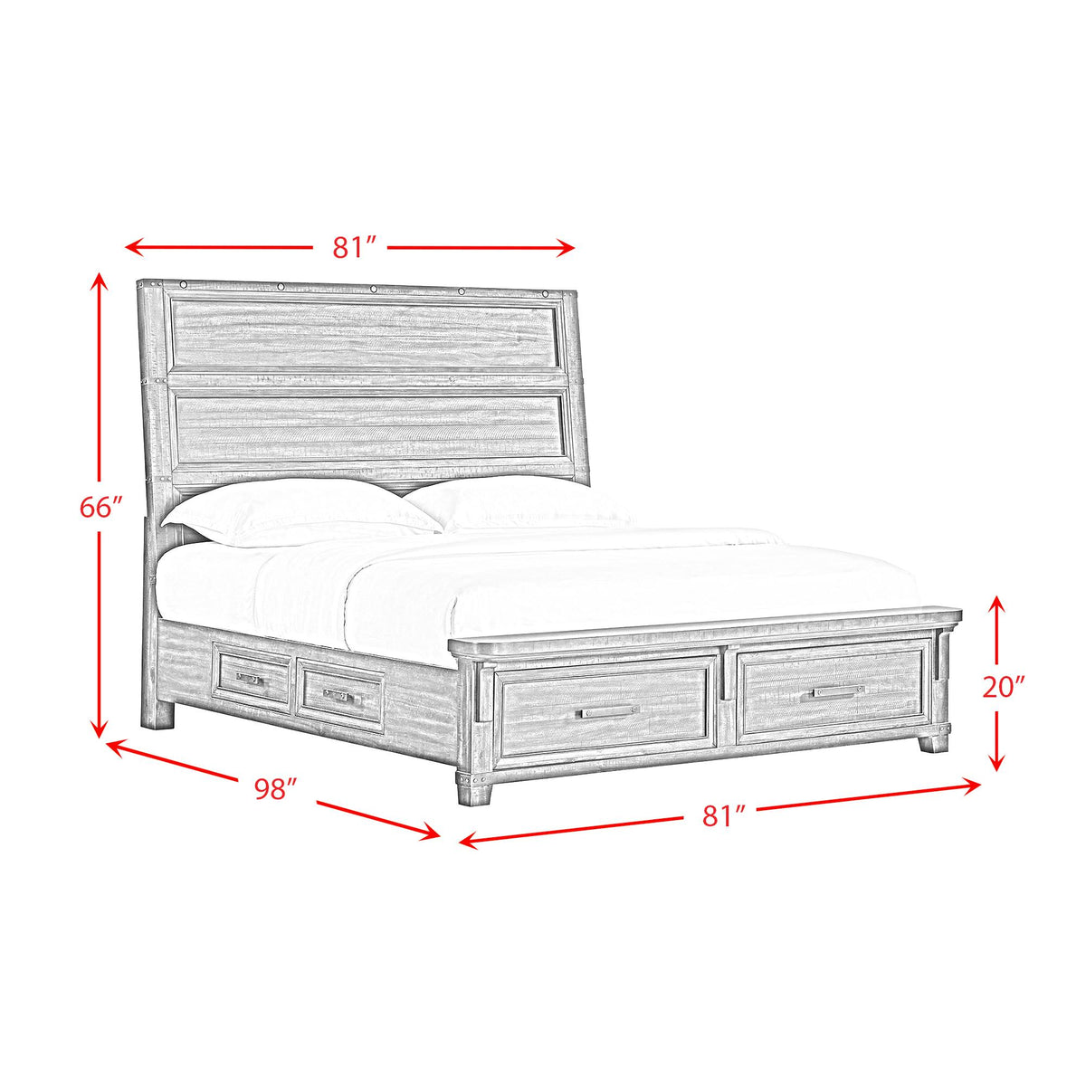Elements International Colorado City B-13010-8-KSB King Storage Bed IMAGE 11